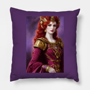 Futuristic Empress In Magenta Pillow