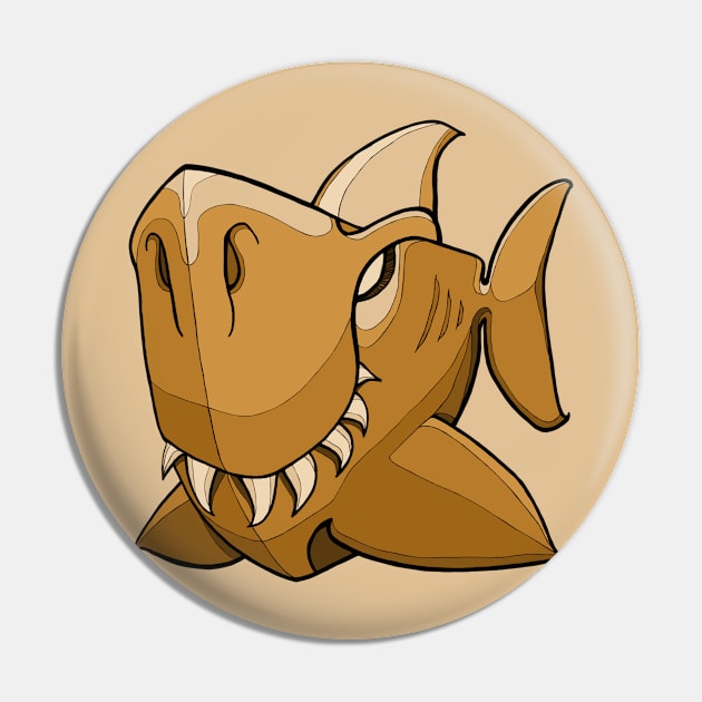 Shark - Warm Sand Pin by BigNoseArt