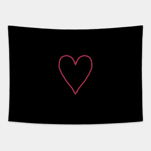 Small Viva Magenta Love Heart Pantone Color of the Year 2023 Tapestry