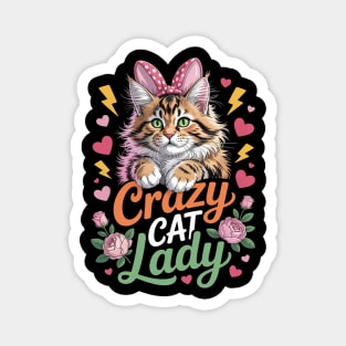 Floral Fashion British Longhair Crazy Cat Lady Mother Mommy Magnet
