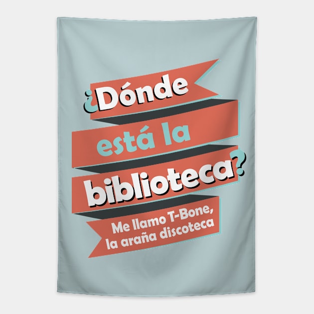 Donde Esta La Biblioteca Spanish Rap Tapestry by figandlilyco