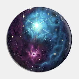 Yin Yang Space Nebula Pin