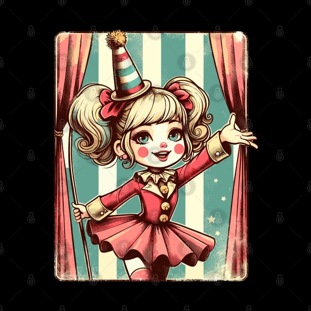 Retro Funny Circus Girl by TomFrontierArt