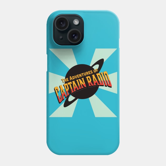 The Adventures of Captain Radio Podcast Logo with Background Phone Case by Obscure Studios