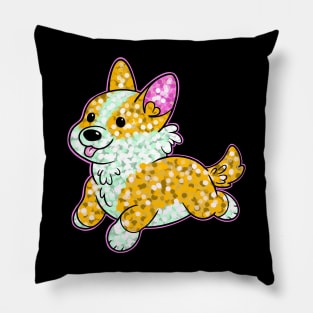 Cute Glitter Corgi Pillow