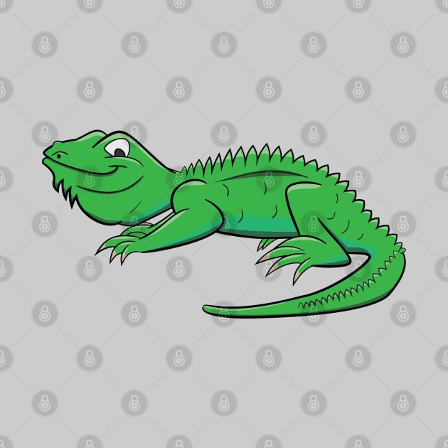 Cartoon Light Green Lizard by Dad n Son Designs