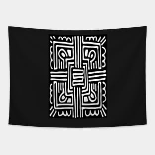 Black & White Mandala Pattern Tapestry