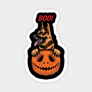 Halloween Pumpkin German Shepherd Magnet