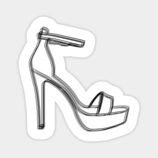 Minimalist High Heel Shoe Drawing Magnet