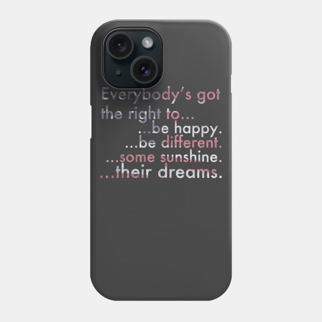 Everybody's Got The Right... Phone Case by beethovenday