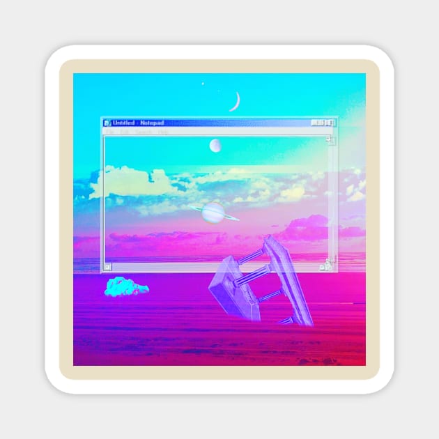 v a p o r  b e a c h   9 5 Magnet by lofi_retrowave