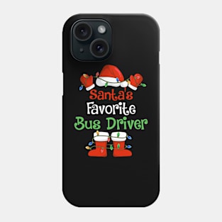 Santa's Favorite Bus Driver Funny Christmas Pajamas Phone Case