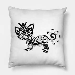 mexican cougar panther ecopop in totonac crown art patterns Pillow