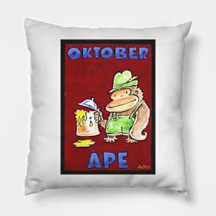 Oktober Ape on Red Pillow