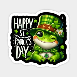 St Patricks Day Frog Face Saint Pattys Paddys Men Women Kids Magnet