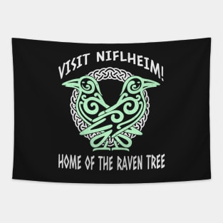 Visit Niflheim! Home of the Raven Tree | War God | Nine Realms | Odin's Ravens | Norse Mythology | Gifts for Gamers | Viking Gifts Tapestry