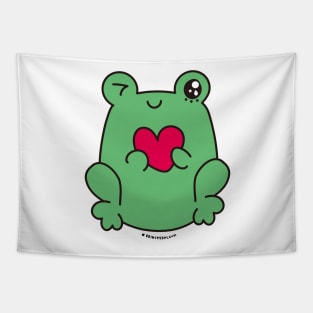 cute frog, kawaii frog cartoon Tapestry