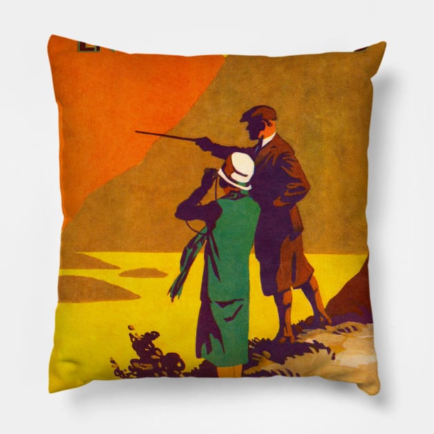 Vintage Travel - Holidays in the English Lakeland Pillow by Culturio