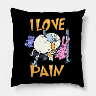 Eggs-ercise with a Side of Humor: Embracing Pain at the Gym! Pillow