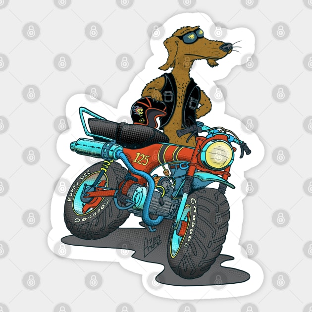 Daxhund and his motorcycle - Motorcycle - Sticker