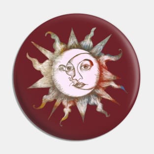 Colorful Sun and Moon Pin