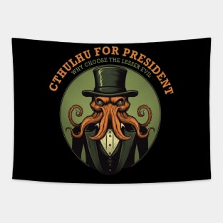 Cthulhu For President 2024 Funny Election Political Humor Tapestry