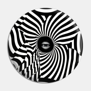 Optical Illusion - Black and White Pin