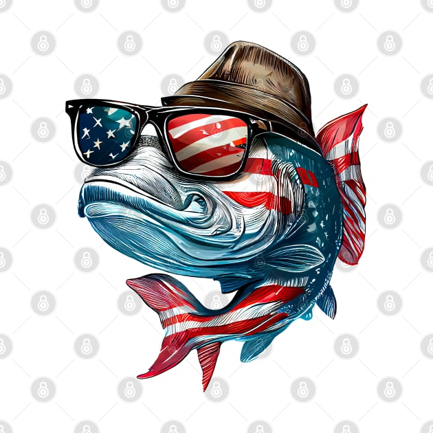 Cool American Bass Fish #1 by Chromatic Fusion Studio