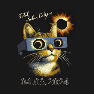 Funny Cat Total Solar Eclipse 2024 T-Shirt