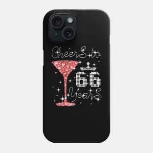 Queen Girl Princess Cheers To 66 Years Old Happy Birthday Phone Case