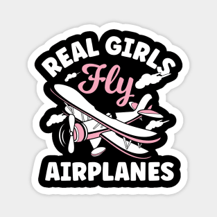 Real Girls Fly Airplanes Magnet