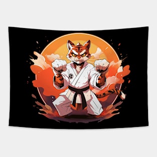 karate cat Tapestry