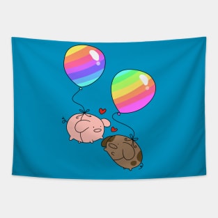 Rainbow Balloon Pigs Tapestry