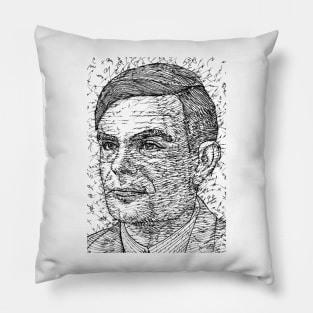 ALAN TURING ink portrait .1 Pillow