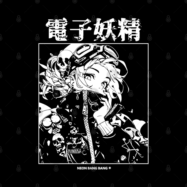 Japanese Streetwear Goth Grunge Anime Girl Manga Aesthetic by Neon Bang Bang