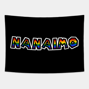 City of Nanaimo - LGBT Rainbow Flag Colours - Loud and Proud Text - Nanaimo Tapestry