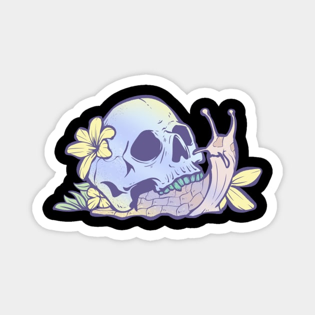 Pastel Goth Kawaii Eboy Egirl Emo Cute Skull Snail Grunge Magnet by TellingTales