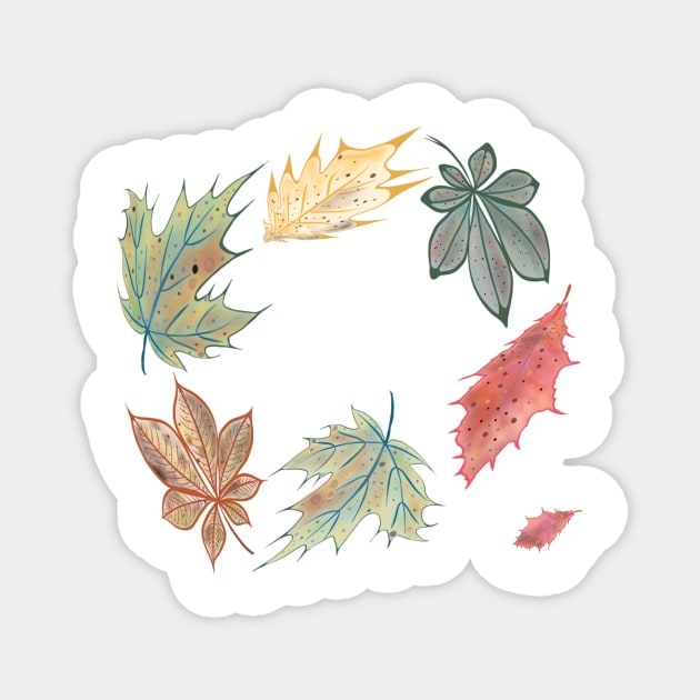 AUTUMN LEAVES Magnet by aroba