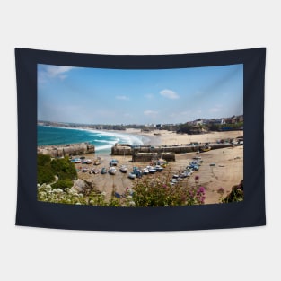 Newquay Harbour And Towan Beach Tapestry