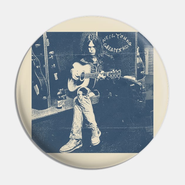 Neil Young - Blue Vintage Color Pin by Campfire Classic