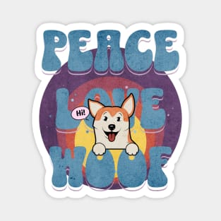 Peace, Love, Woof! Magnet