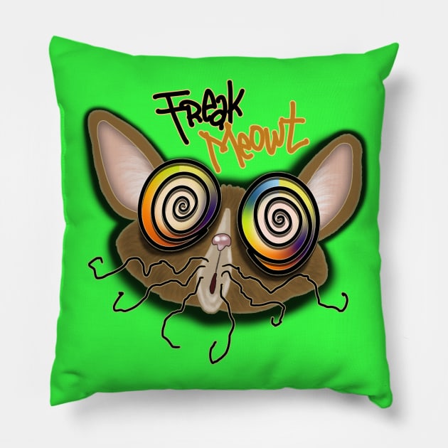 freak meowt Pillow by bobgoodallart