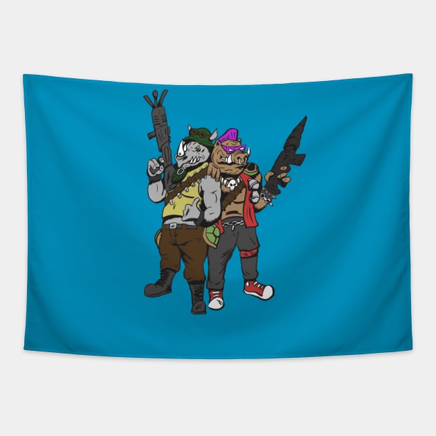 Bebop and Rocksteady Tapestry by Black Snow Comics