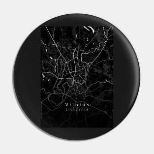 Vilnius Lithuania City Map dark Pin