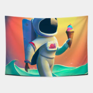 Astronaut with Ice Cream Tapestry