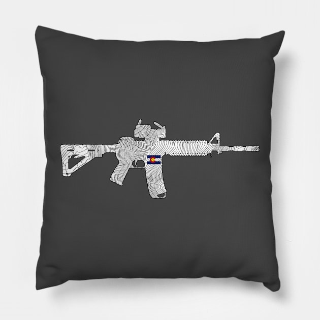 Mount Elbert topographical AR flag sticker Pillow by JungXJung