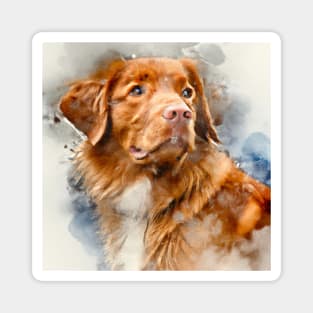 Nova Scotia Duck Tolling Retriever Watercolor - Dog Lover Gifts Magnet