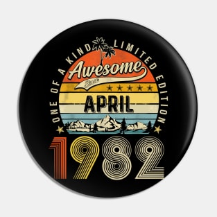 Awesome Since April 1982 Vintage 41st Birthday Pin