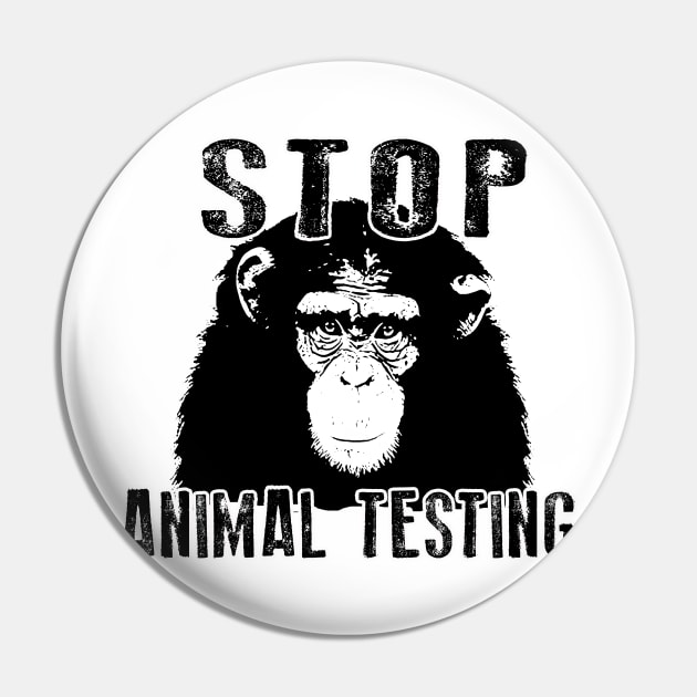 Stop Animal Abuse - Chimpanzee Pin by valentinahramov