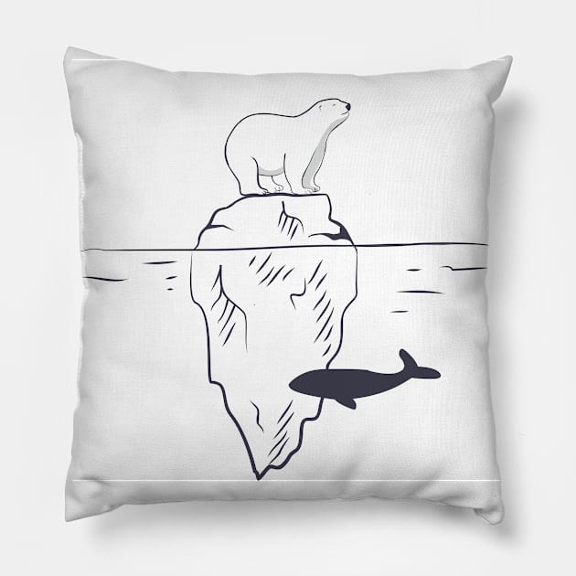 Polar Bear Pillow by Rohit929